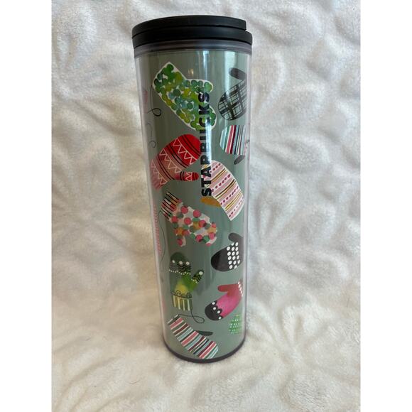 STARBUCKS 16oz tumblers mittens/butterflies slide tops set of 2 - Picture 3 of 3